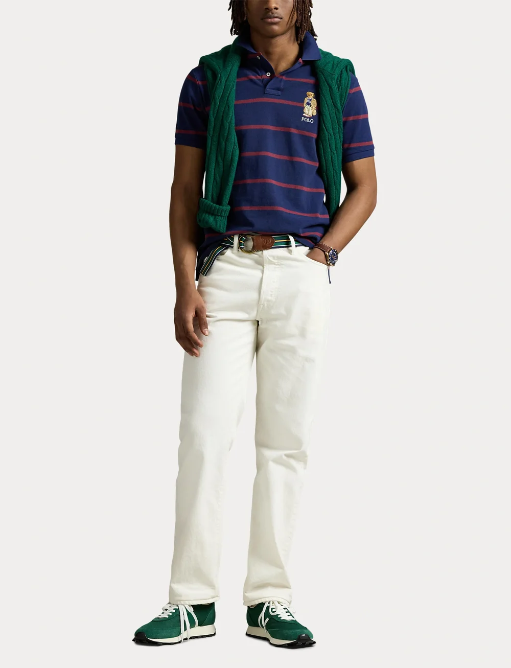 Polo Ralph Lauren - Custom Slim Fit Bear Mesh Polo Shirt - kurzärmelig - pf25 npt nvy rd w - 4