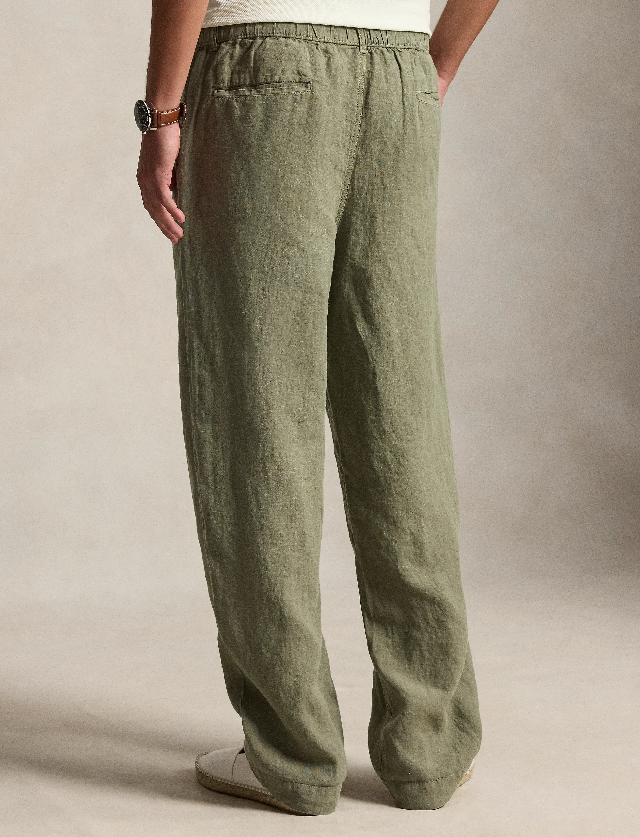 Polo Ralph Lauren - Lateef Relaxed Fit Pleated Linen Pant - casual - sage green - 3