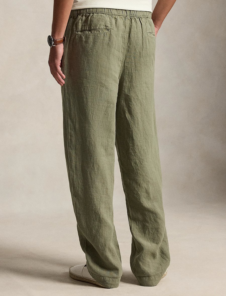 Polo Ralph Lauren - Lateef Relaxed Fit Pleated Linen Pant - casual - sage green - 3