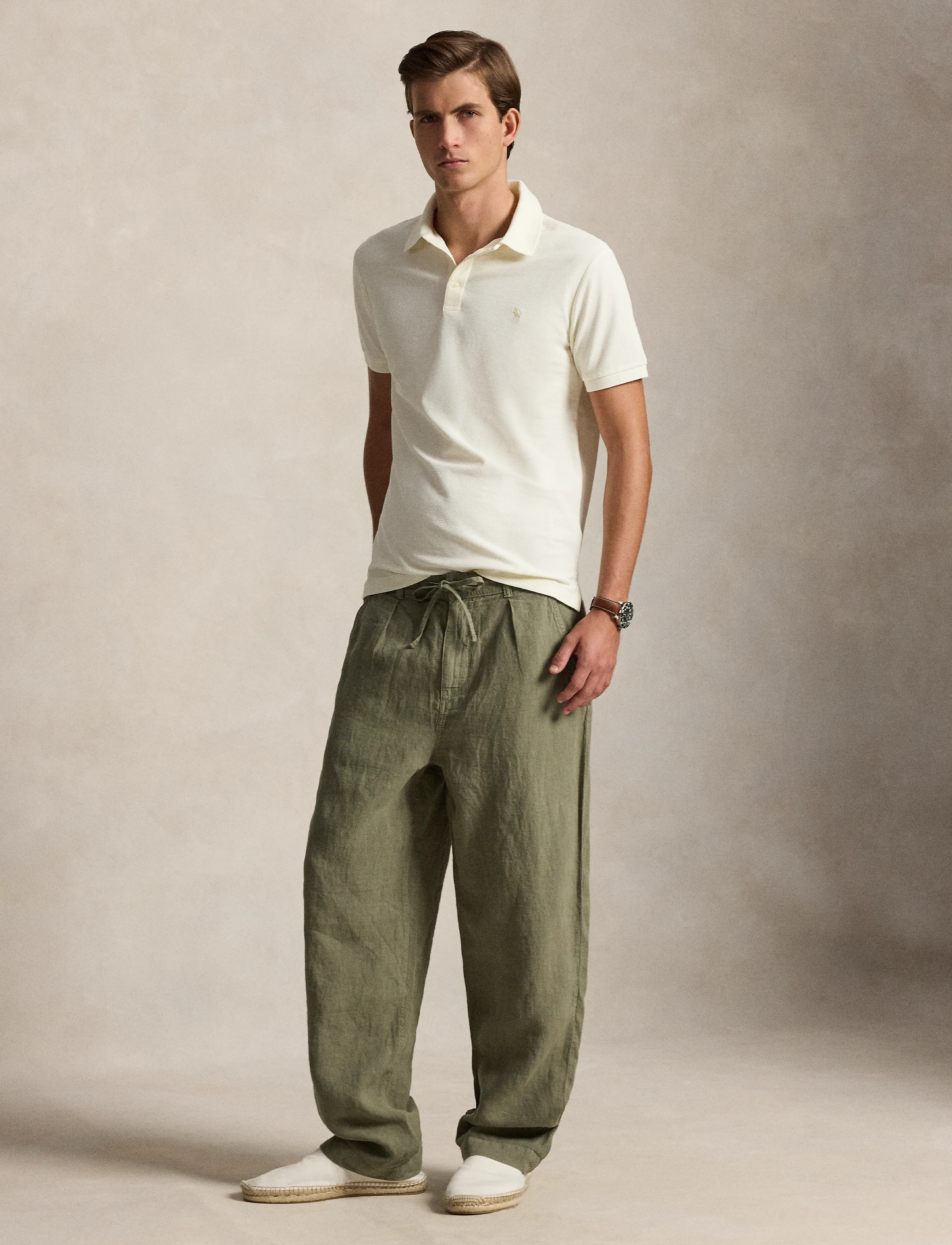 Polo Ralph Lauren - Lateef Relaxed Fit Pleated Linen Pant - casual - sage green - 5