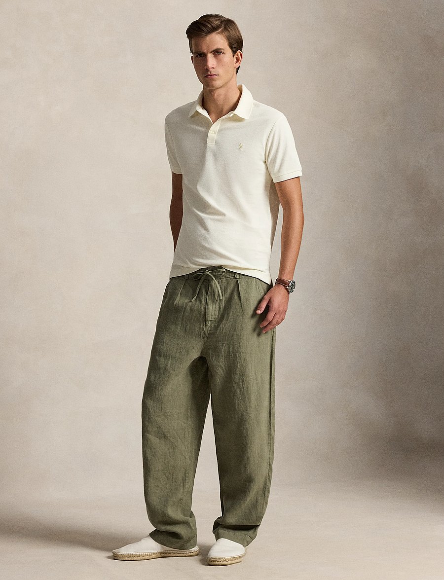 Polo Ralph Lauren - Lateef Relaxed Fit Pleated Linen Pant - casual - sage green - 5