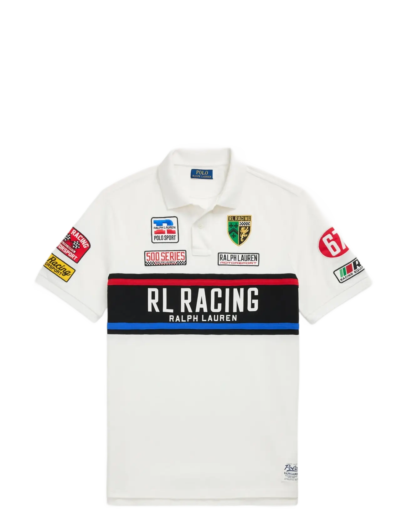 Classic Fit Mesh Graphic Polo Shirt - WHITE