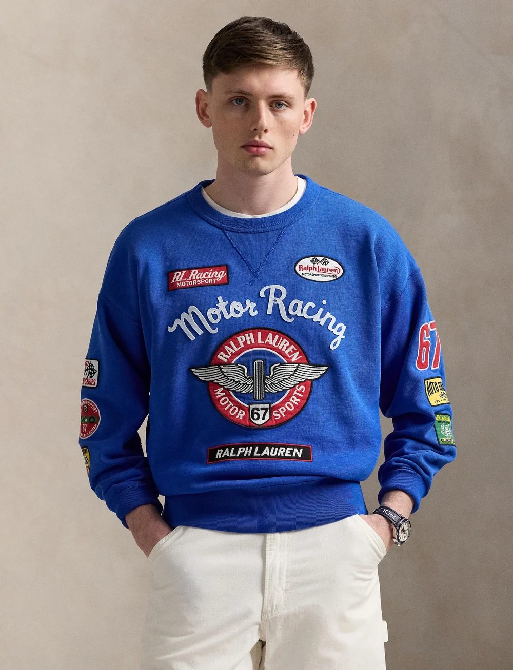 Polo Ralph Lauren - Vintage Fit Fleece Graphic Sweatshirt - medvilniniai megztiniai - heritage blue - 5