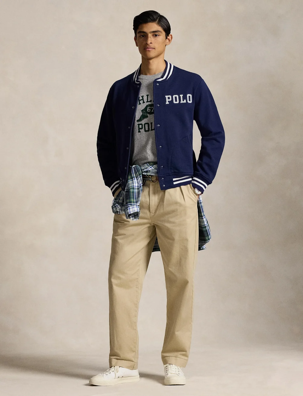 Polo Ralph Lauren - Logo Fleece Baseball Jacket - varsity jackor - newport navy - 0