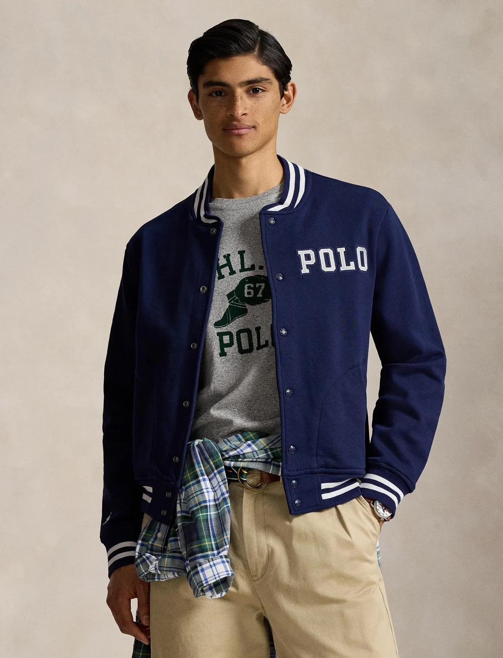 Polo Ralph Lauren - Logo Fleece Baseball Jacket - varsity jackor - newport navy - 3