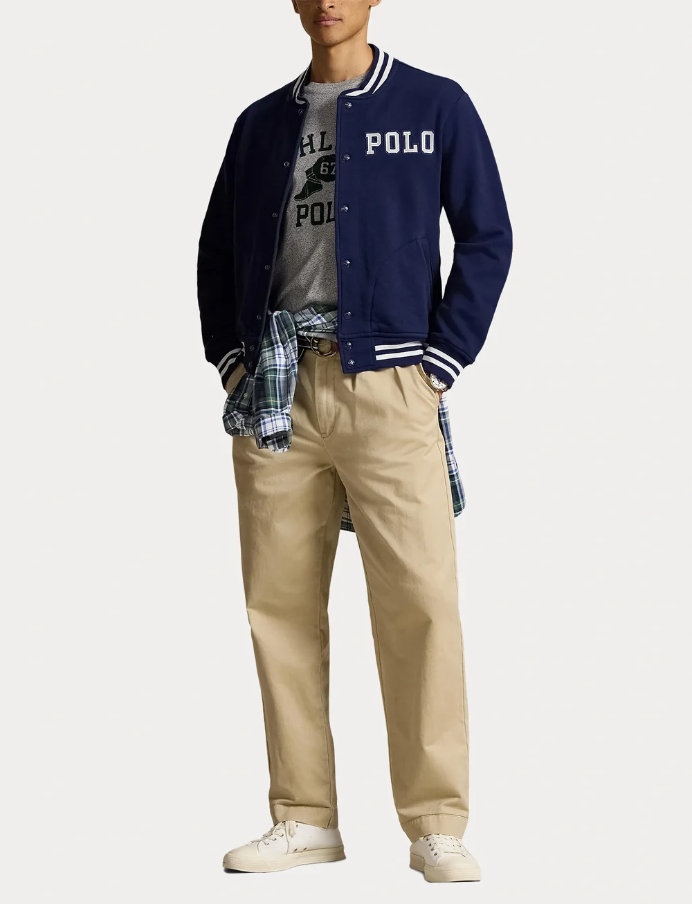 Polo Ralph Lauren - Logo Fleece Baseball Jacket - varsity jackor - newport navy - 4