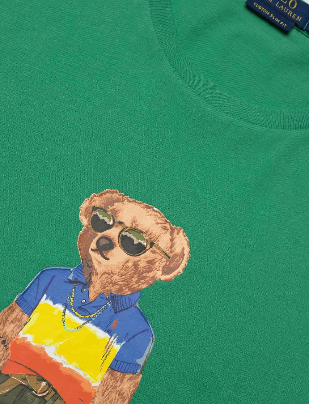 Polo Ralph Lauren - Custom Slim Fit Polo Bear Jersey T-Shirt - short-sleeved t-shirts - sp25 raft green b - 2