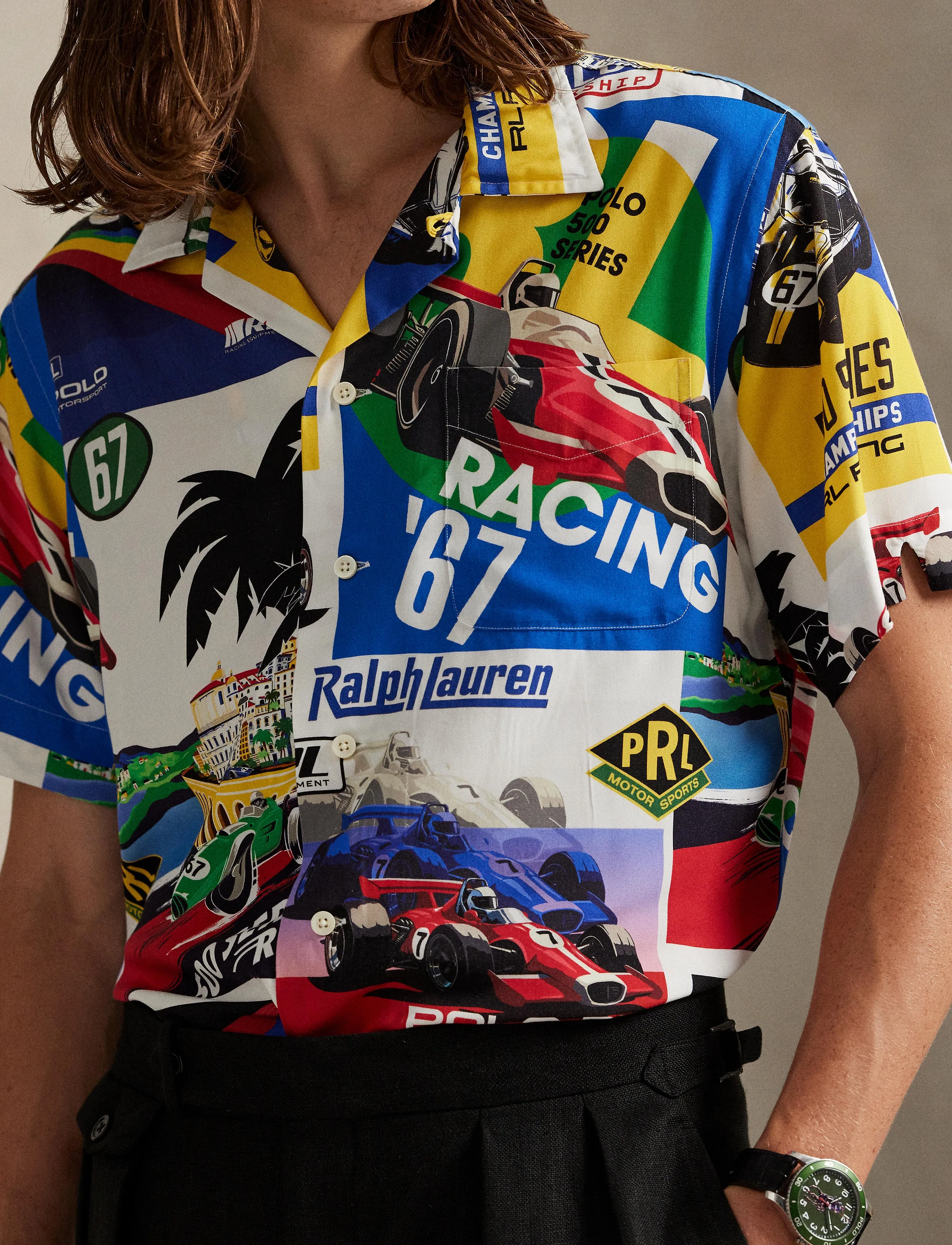Polo Ralph Lauren Classic Fit Racing-print Camp Shirt