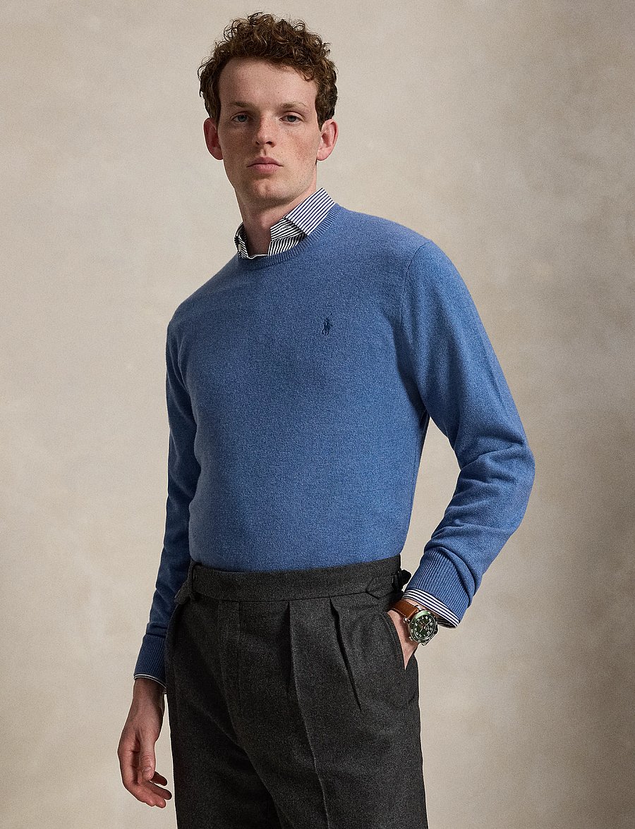 Polo Ralph Lauren - Wool Crewneck Sweater - Ümara kaelusega - blue borage heath - 1