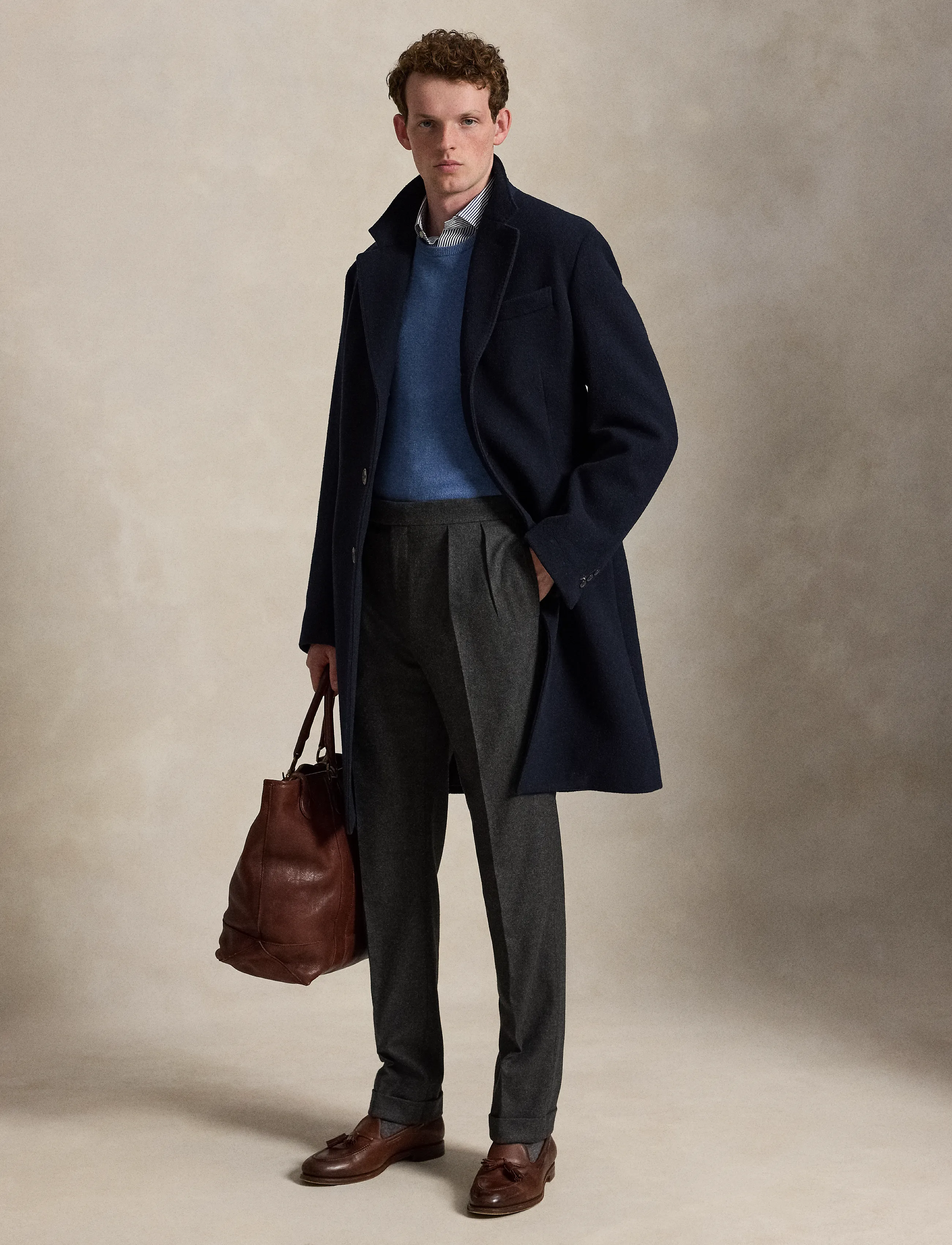 Polo Ralph Lauren - Wool Crewneck Sweater - Ümara kaelusega - blue borage heath - 5