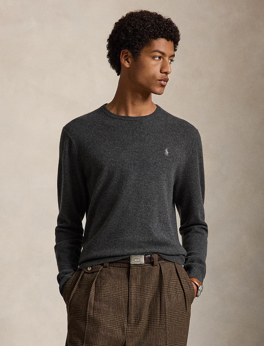 Polo Ralph Lauren - Wool Crewneck Sweater - Ümara kaelusega - dark charcoal hea - 5