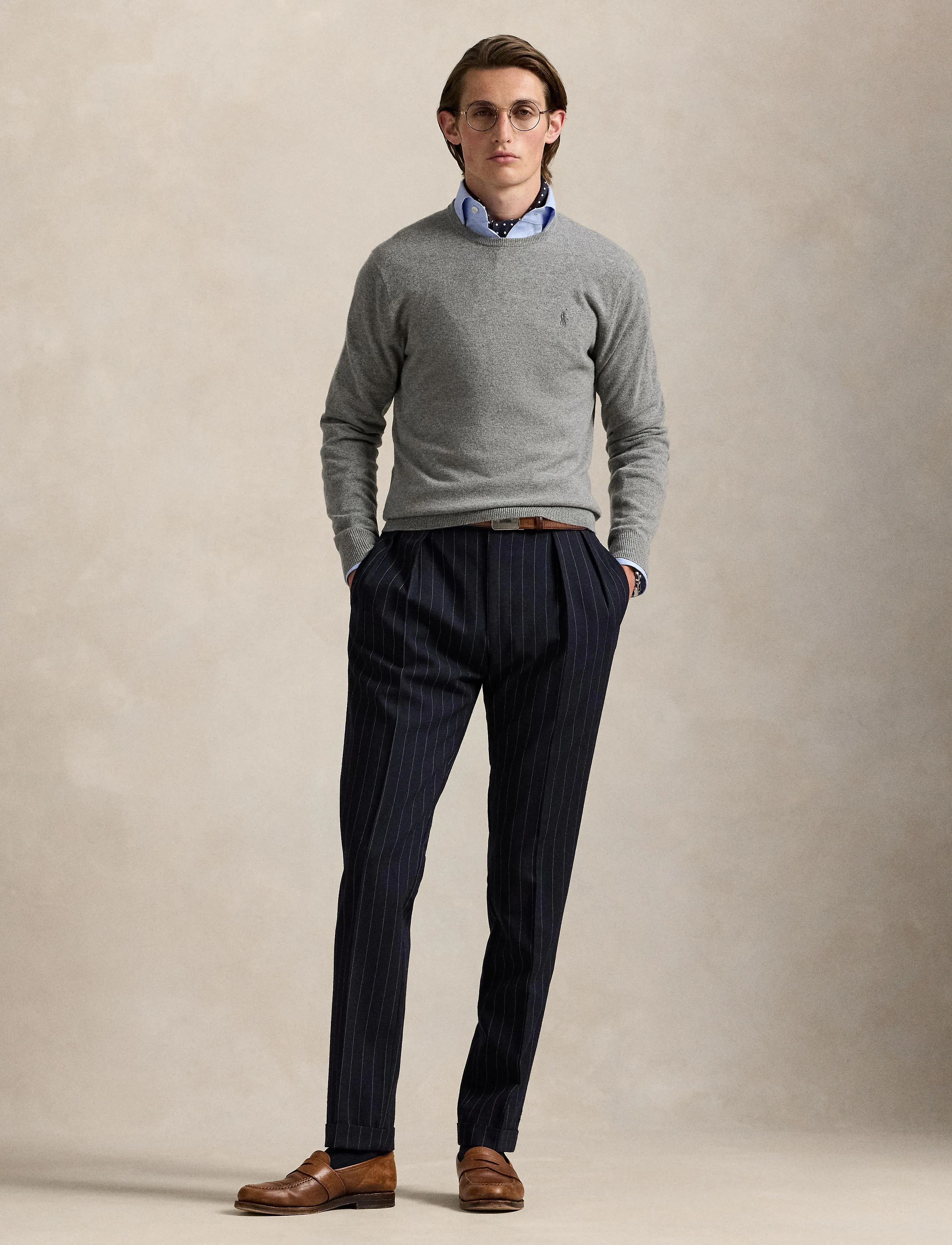 Polo Ralph Lauren Wool Crewneck Sweater - Stickat - FAWN GREY HEATHER / grey