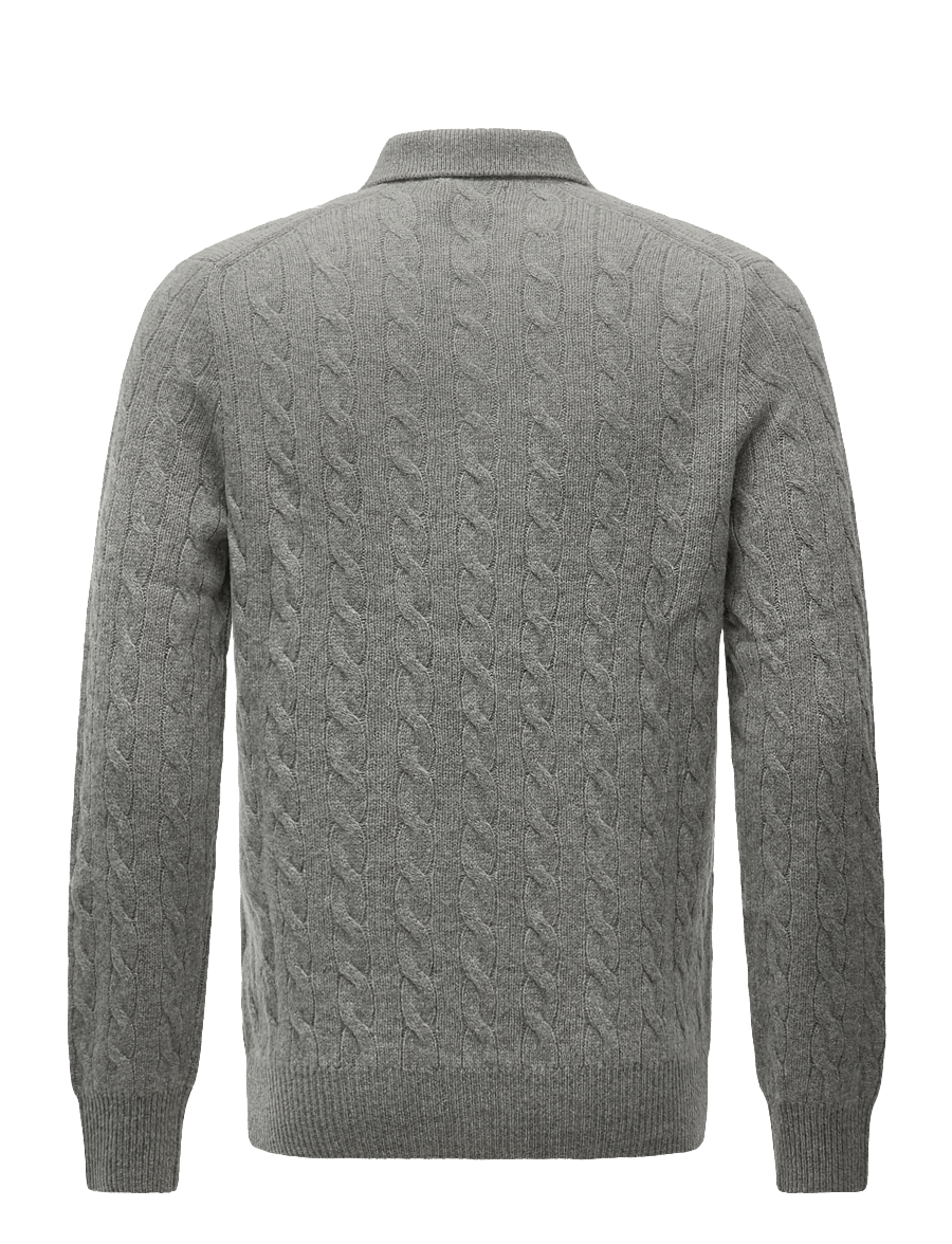 Polo Ralph Lauren - Cable-Knit Wool-Cashmere Sweater - fawn grey heather - 1