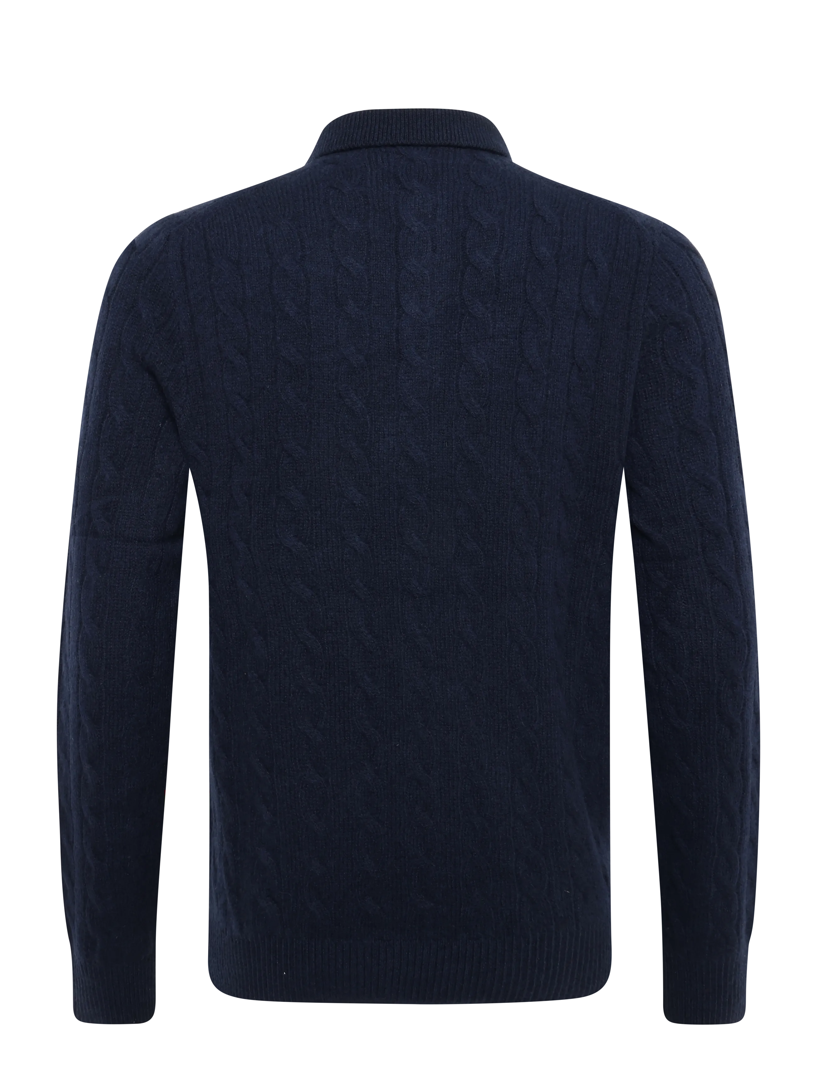 Polo Ralph Lauren - Cable-Knit Wool-Cashmere Sweater - langärmelige strick-polohemden - hunter navy - 3