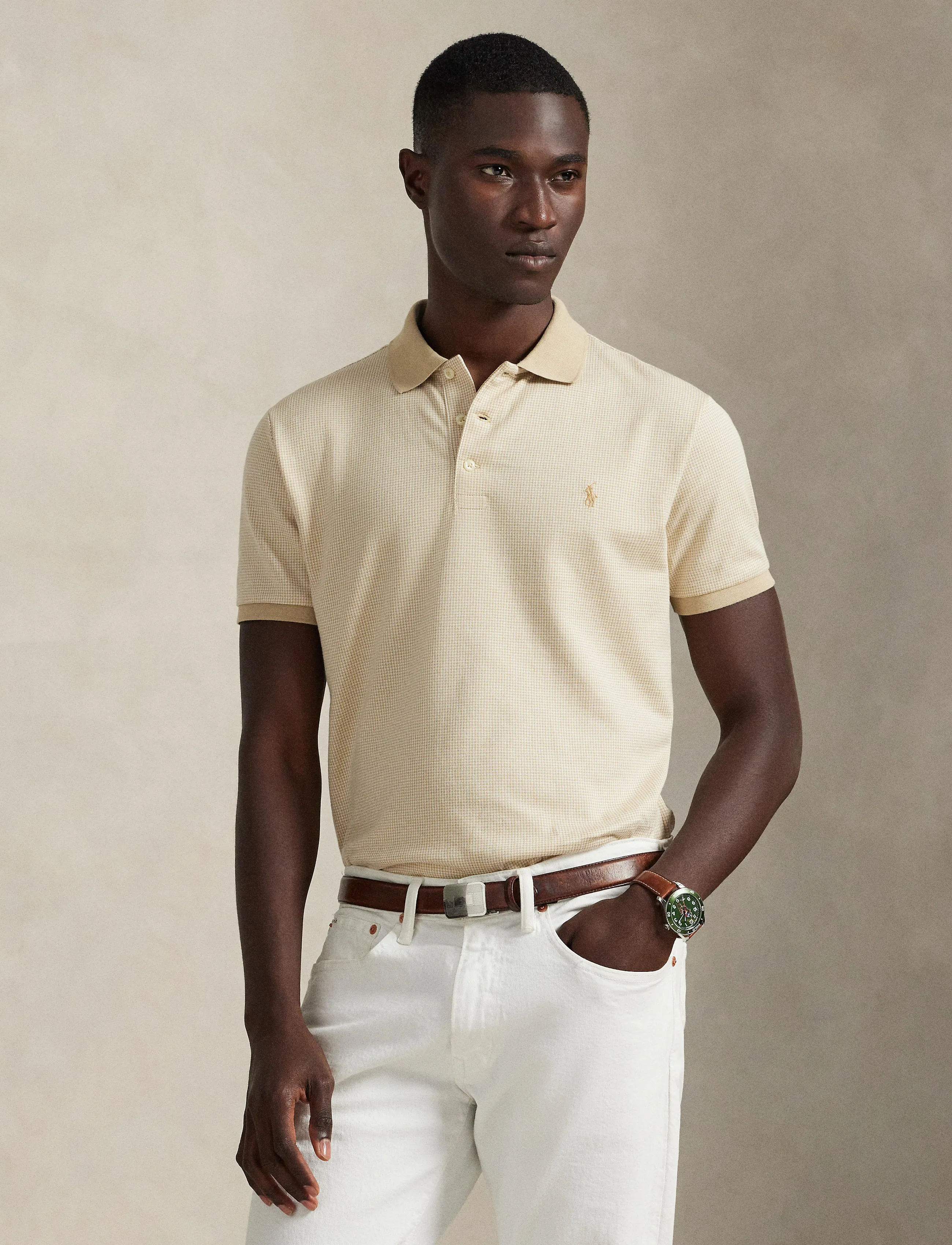 Polo Ralph Lauren - 55/2 JERSEY-SSL-PSH - sand dune/white - 3