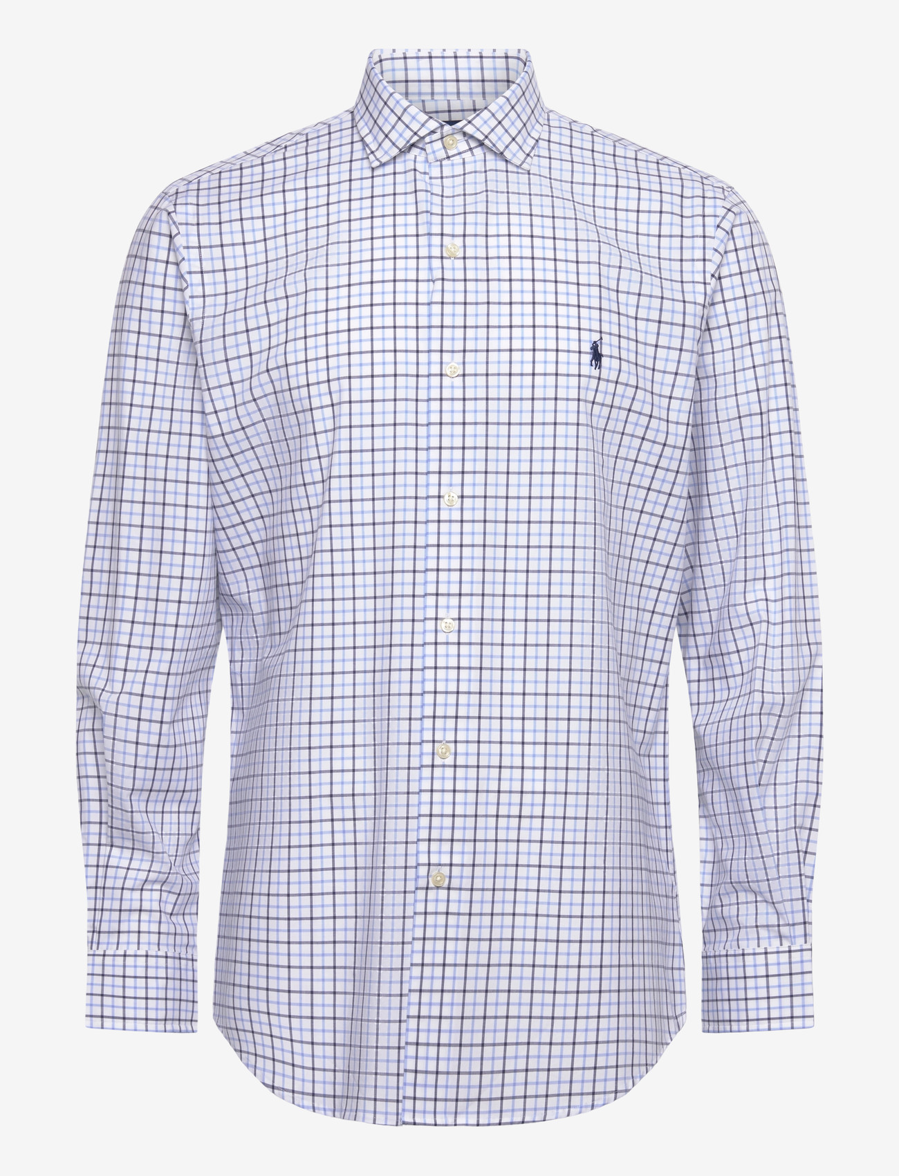 Polo Ralph Lauren - Custom Fit Plaid Stretch Poplin Shirt - karierte hemden - 6927a white blue - 0