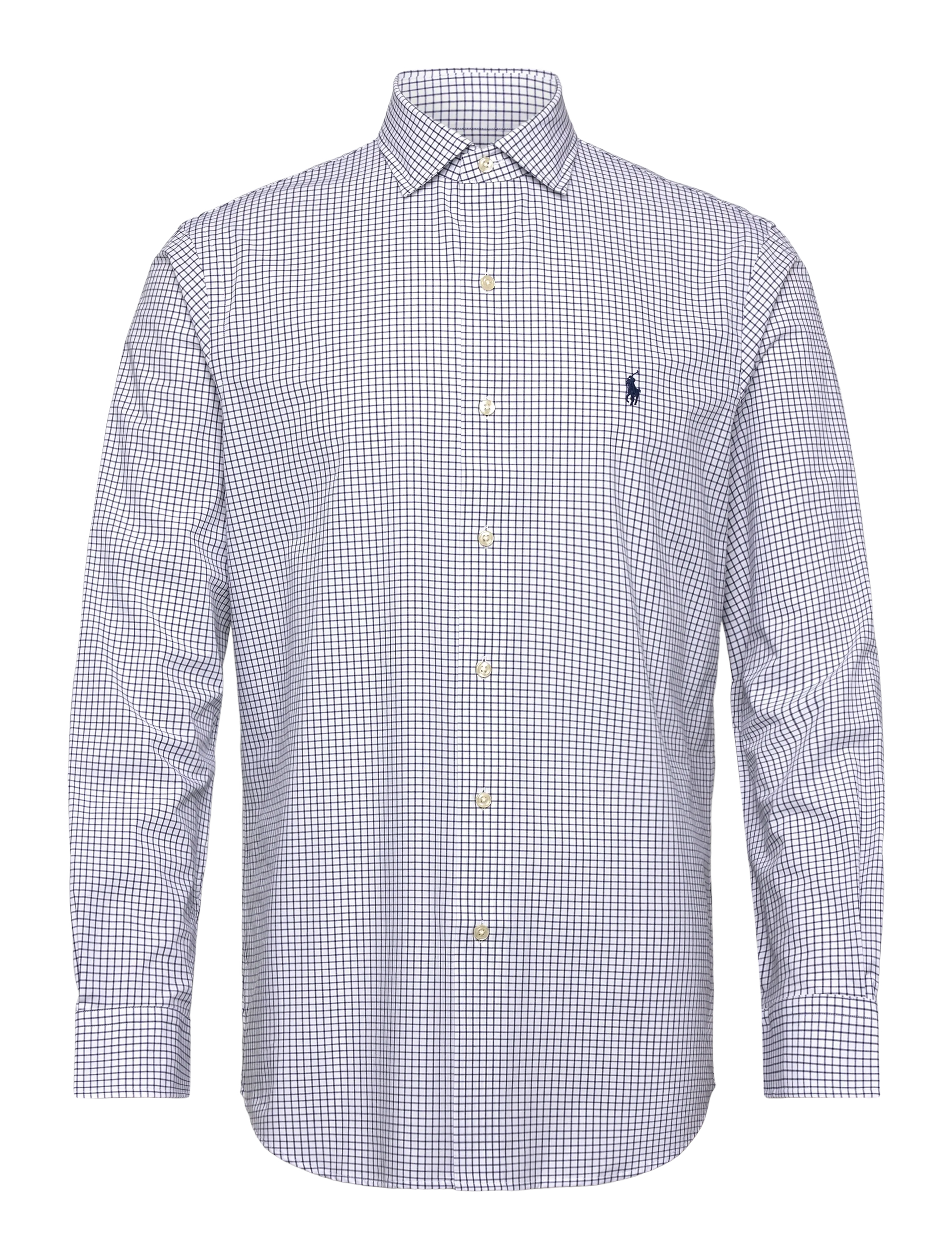 Custom Fit Plaid Stretch Poplin Shirt - 7047A WHITE NEW C
