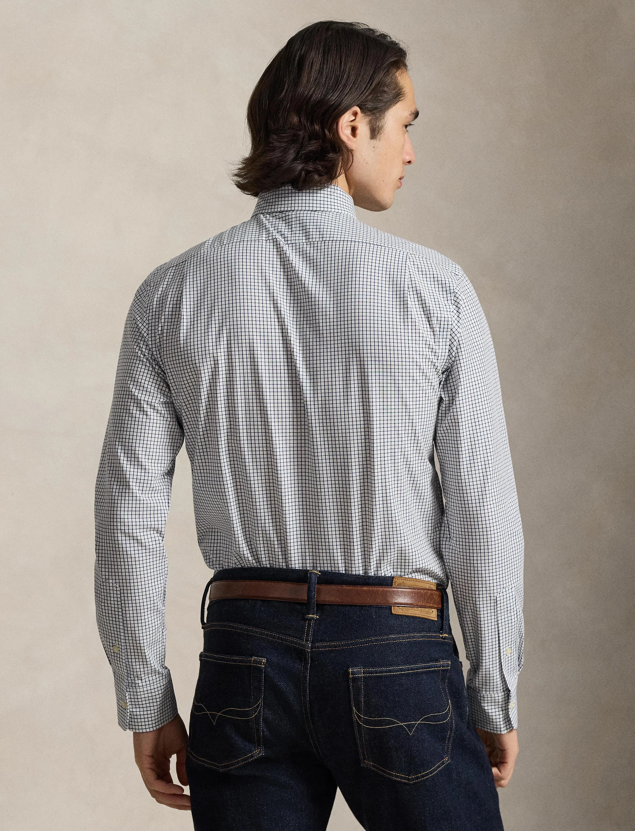 Polo Ralph Lauren - Custom Fit Plaid Stretch Poplin Shirt - rūtaini krekli - 7047a white new c - 3