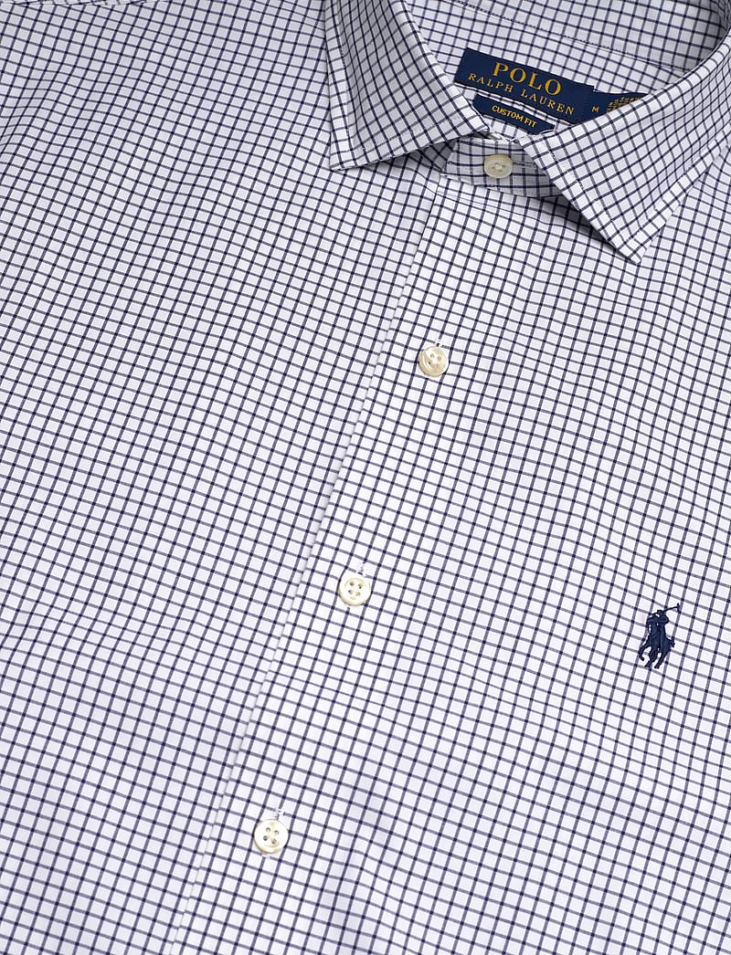 Polo Ralph Lauren - Custom Fit Plaid Stretch Poplin Shirt - basic skjortor - 7047a white new c - 3