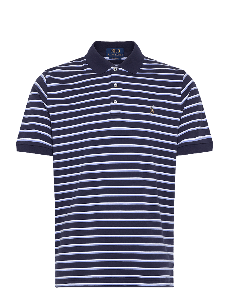 Polo Ralph Lauren - Custom Slim Fit Striped Soft Cotton Polo - kortärmade pikéer - refined navy mult - 0