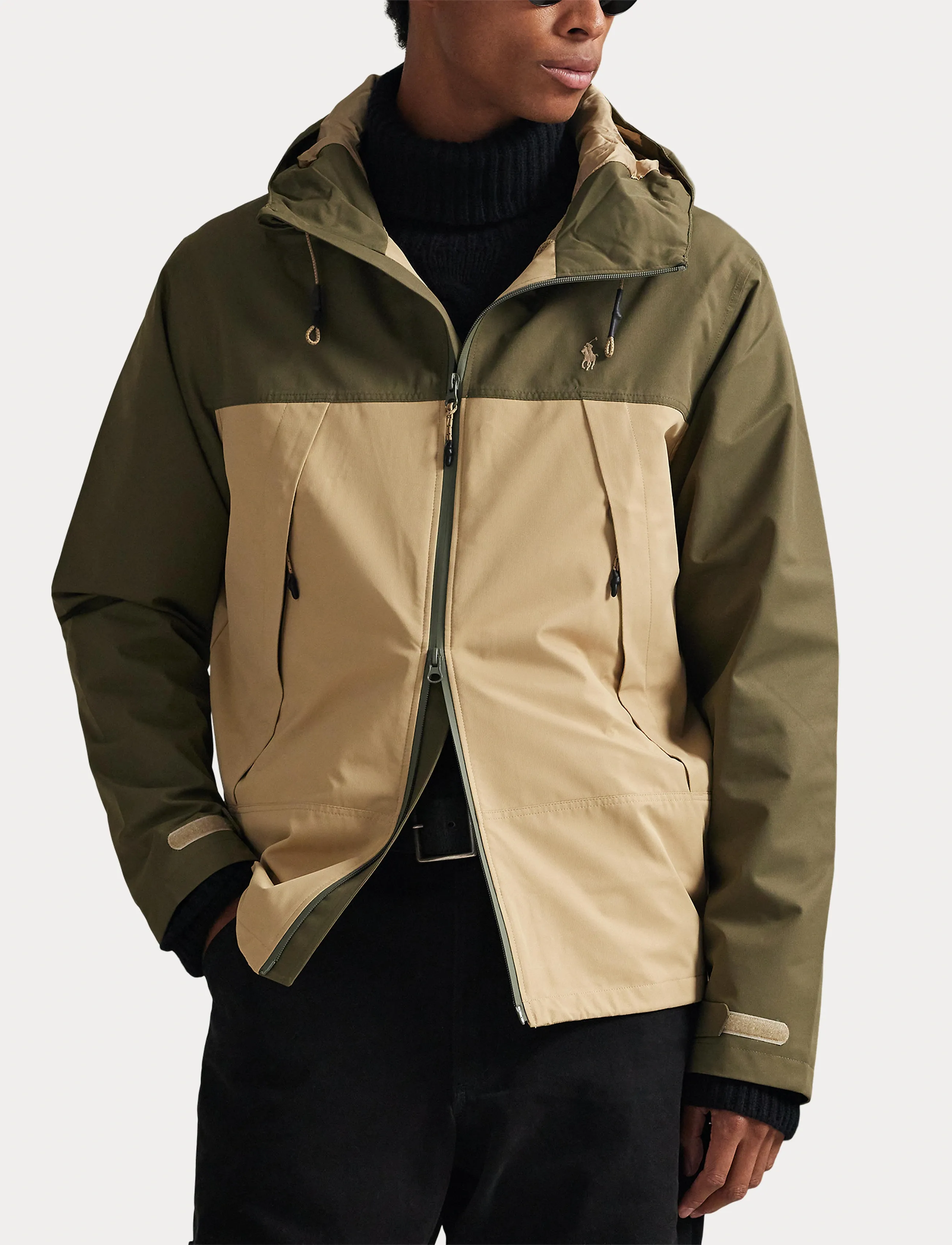 Polo Ralph Lauren - Color-Blocked Hooded Jacket - regnjakker - outdoors olive/vi - 5