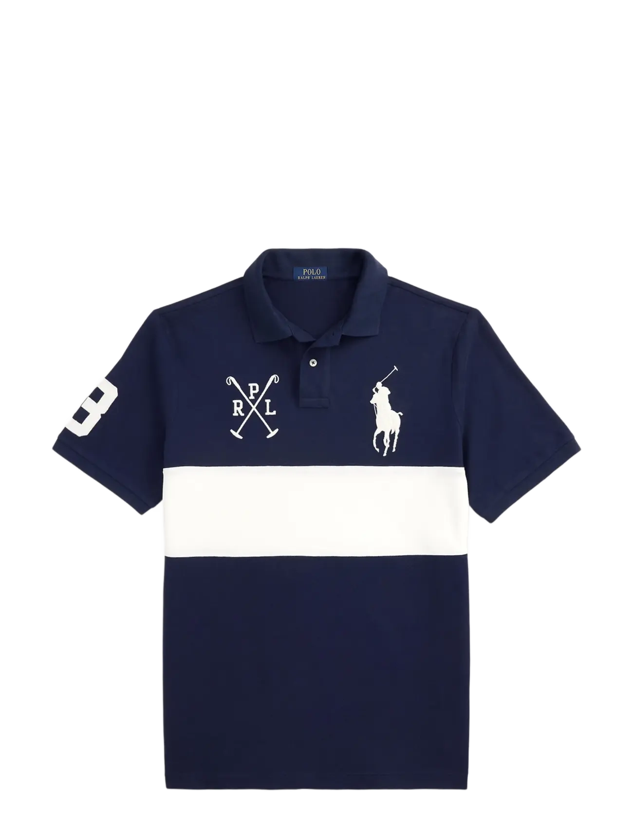 Custom Slim Fit Big Pony Mesh Polo Shirt - NEWPORT NAVY/NEVI