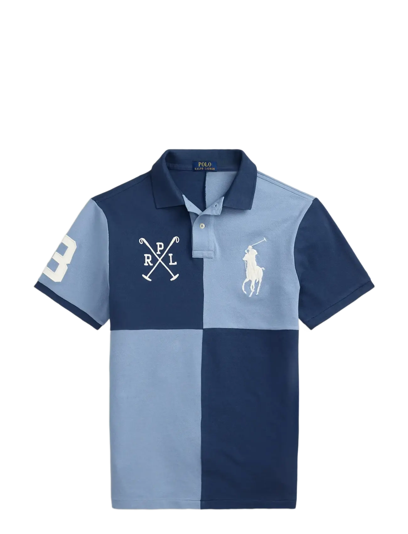 Custom Slim Fit Big Pony Mesh Polo Shirt - RUSTIC NAVY/CHANN