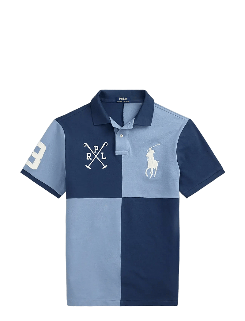 Polo Ralph Lauren - Custom Slim Fit Big Pony Mesh Polo Shirt - polostrik - rustic navy/chann - 1