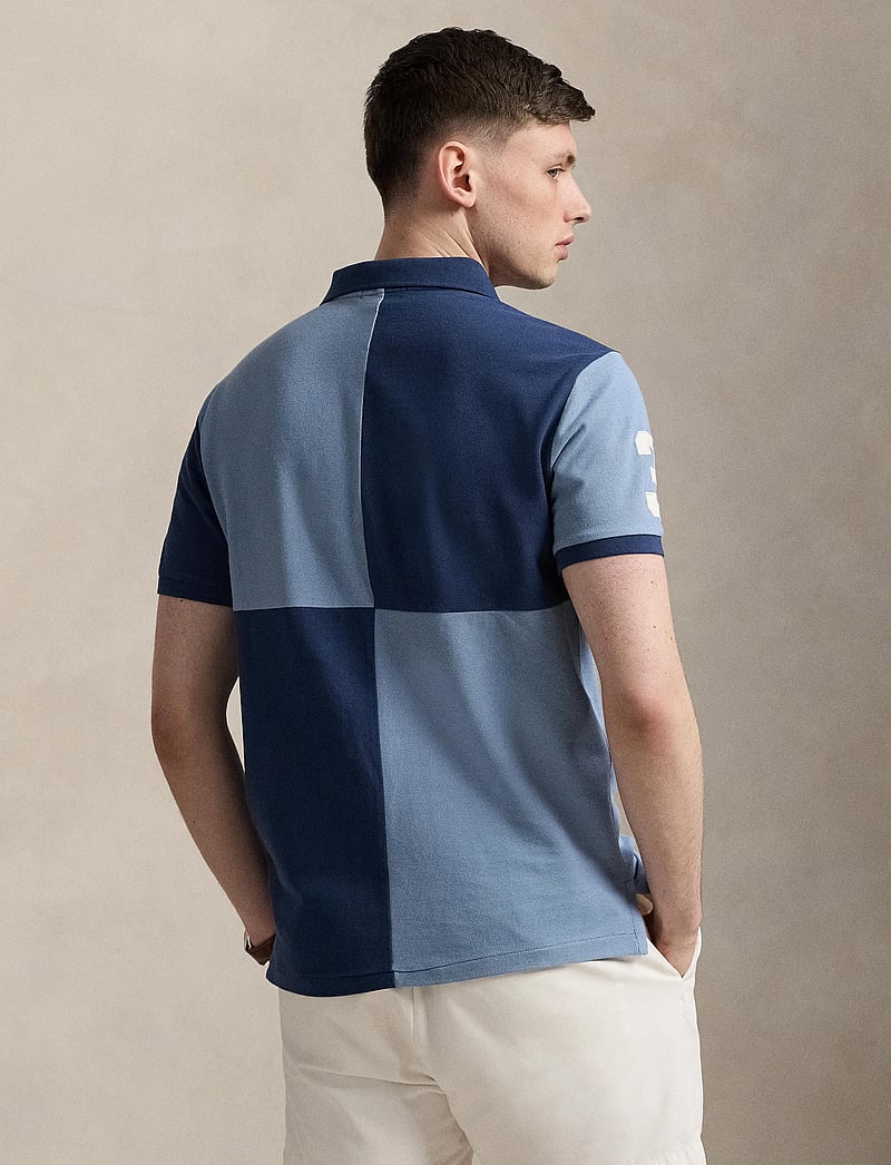 Polo Ralph Lauren - Custom Slim Fit Big Pony Mesh Polo Shirt - polostrik - rustic navy/chann - 3