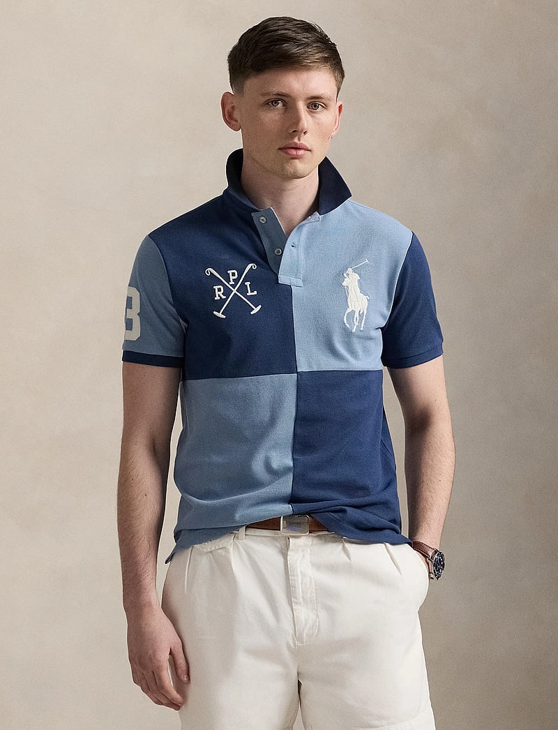 Polo Ralph Lauren - Custom Slim Fit Big Pony Mesh Polo Shirt - polostrik - rustic navy/chann - 4