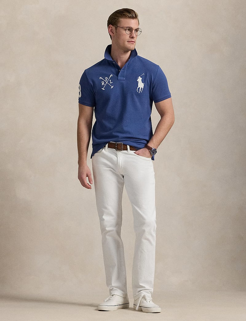 Polo Ralph Lauren - Custom Slim Fit Big Pony Mesh Polo Shirt - kortärmade pikéer - old royal - 0
