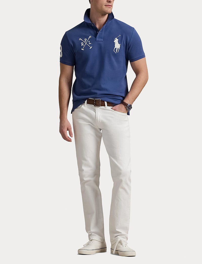 Polo Ralph Lauren - Custom Slim Fit Big Pony Mesh Polo Shirt - kortärmade pikéer - old royal - 4