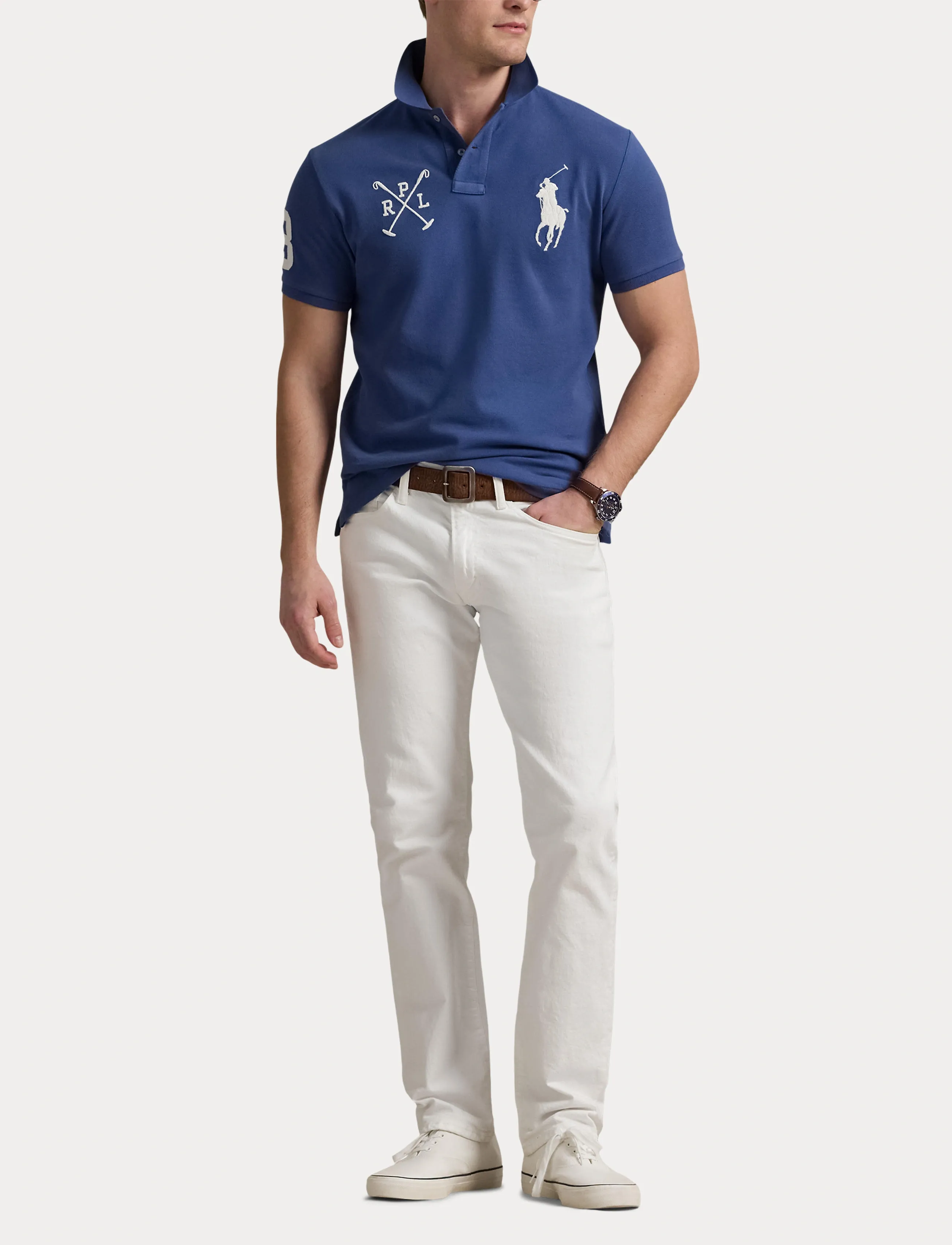 Polo Ralph Lauren - Custom Slim Fit Big Pony Mesh Polo Shirt - old royal - 4