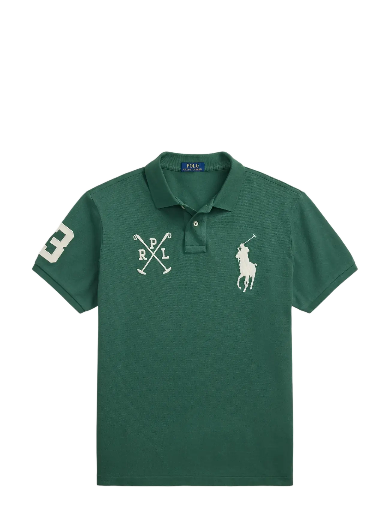Custom Slim Fit Big Pony Mesh Polo Shirt - WASHED FOREST