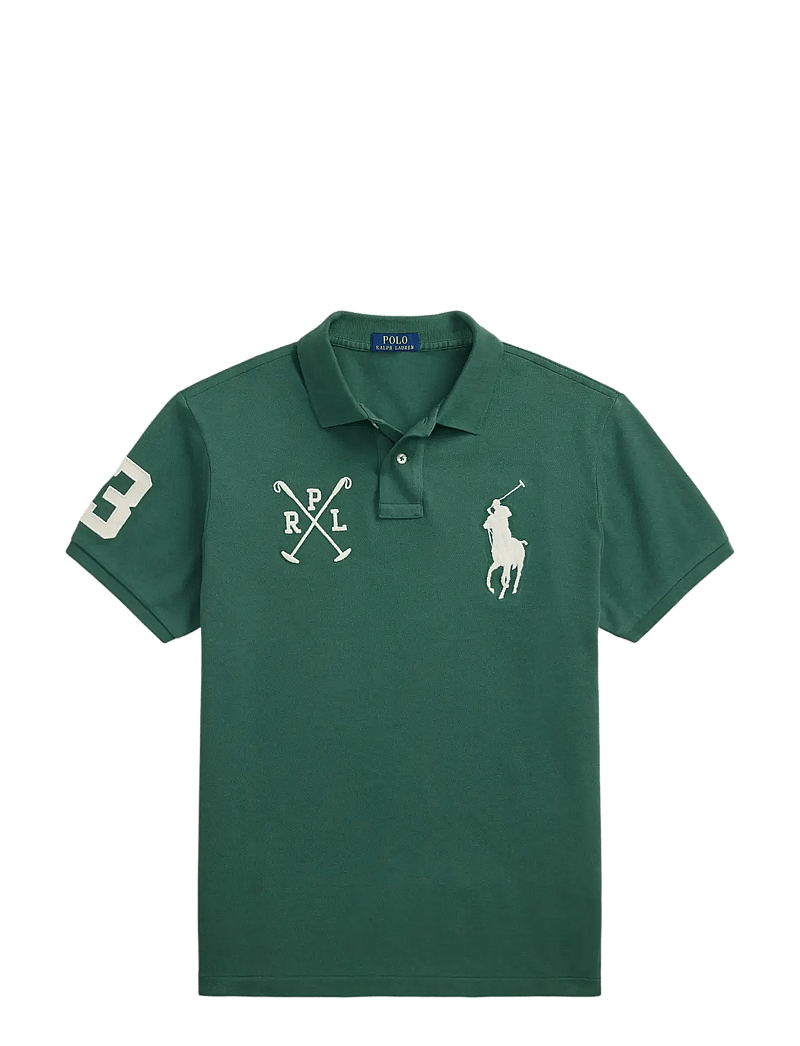 Polo Ralph Lauren - Custom Slim Fit Big Pony Mesh Polo Shirt - kortärmade pikéer - washed forest - 1