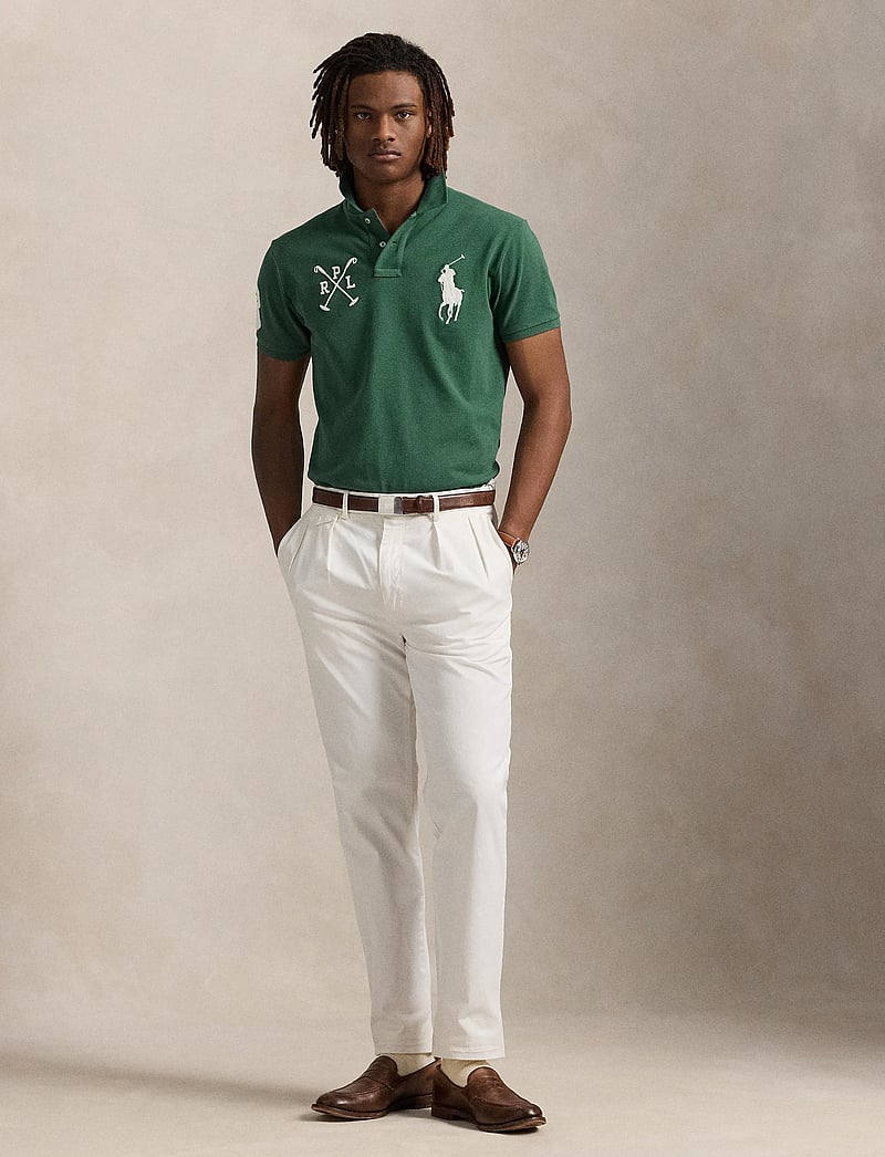 Polo Ralph Lauren - Custom Slim Fit Big Pony Mesh Polo Shirt - kortärmade pikéer - washed forest - 0