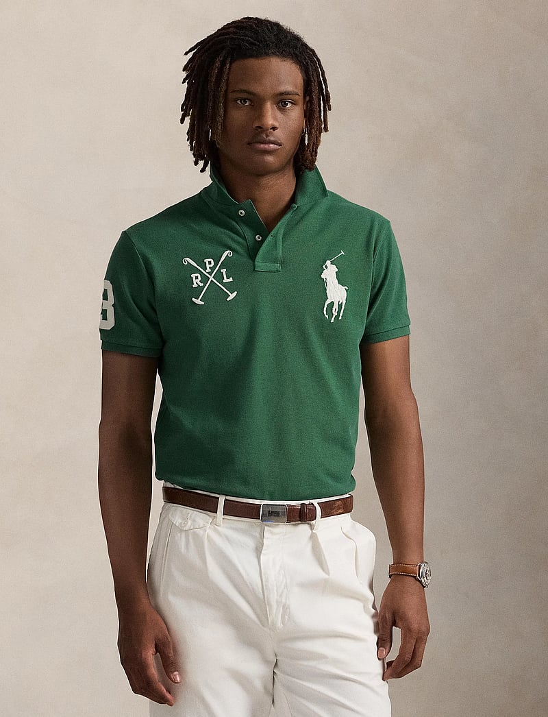 Polo Ralph Lauren - Custom Slim Fit Big Pony Mesh Polo Shirt - kortärmade pikéer - washed forest - 3