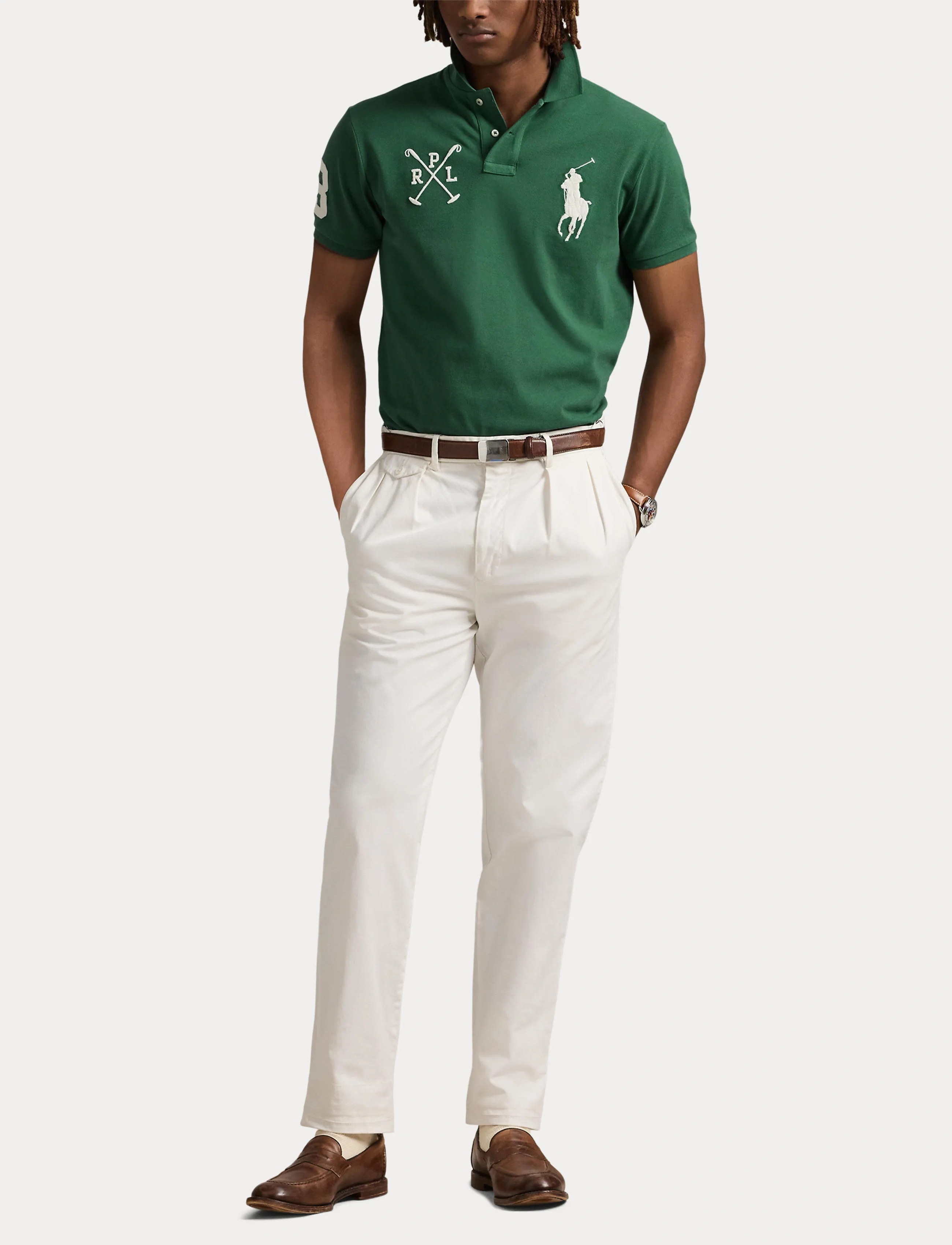Polo Ralph Lauren - Custom Slim Fit Big Pony Mesh Polo Shirt - washed forest - 4