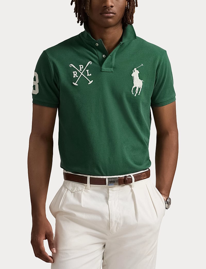 Polo Ralph Lauren - Custom Slim Fit Big Pony Mesh Polo Shirt - kortärmade pikéer - washed forest - 5