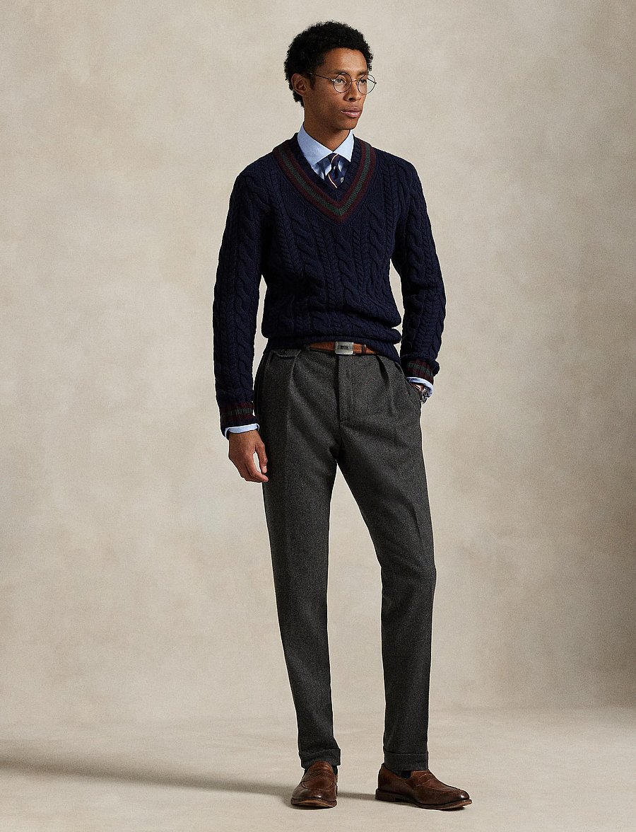 Polo Ralph Lauren - Wool-Cashmere Cricket Sweater - v-ausschnitt - navy combo - 0