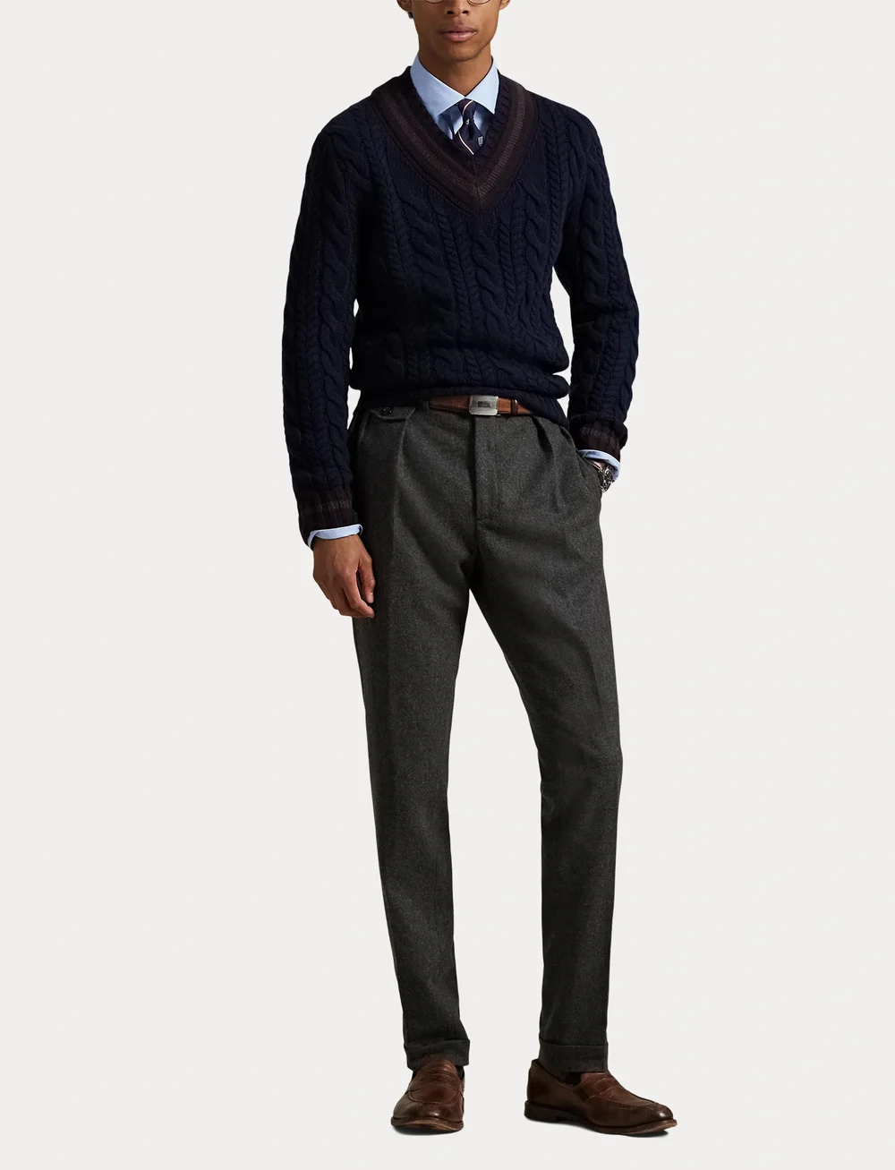 Polo Ralph Lauren - Wool-Cashmere Cricket Sweater - v-hals - navy combo - 4