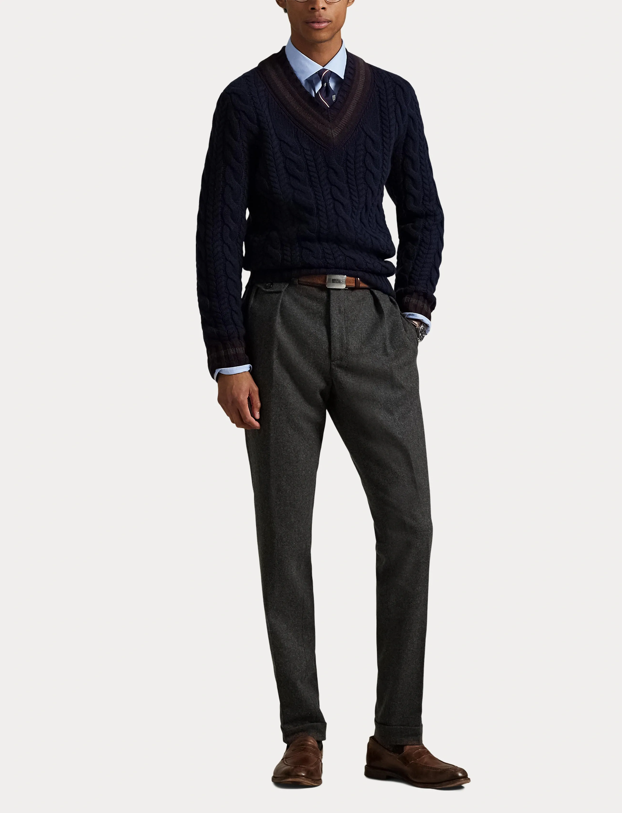 Polo Ralph Lauren - Wool-Cashmere Cricket Sweater - v-ausschnitt - navy combo - 4