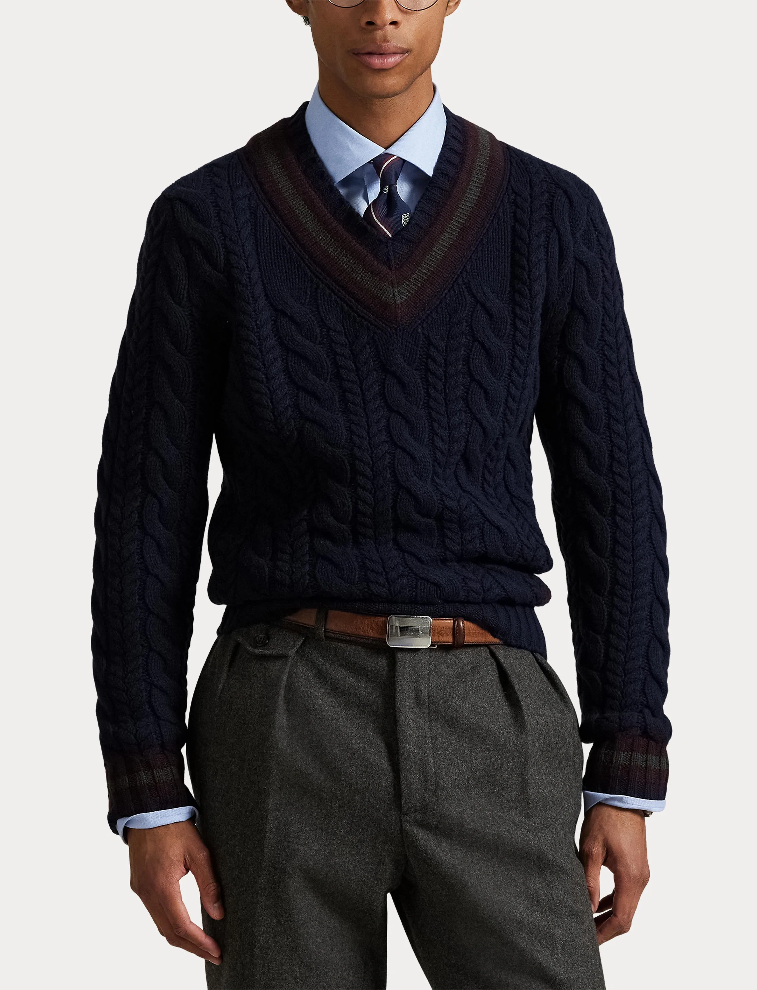 Polo Ralph Lauren - Wool-Cashmere Cricket Sweater - v-ausschnitt - navy combo - 5