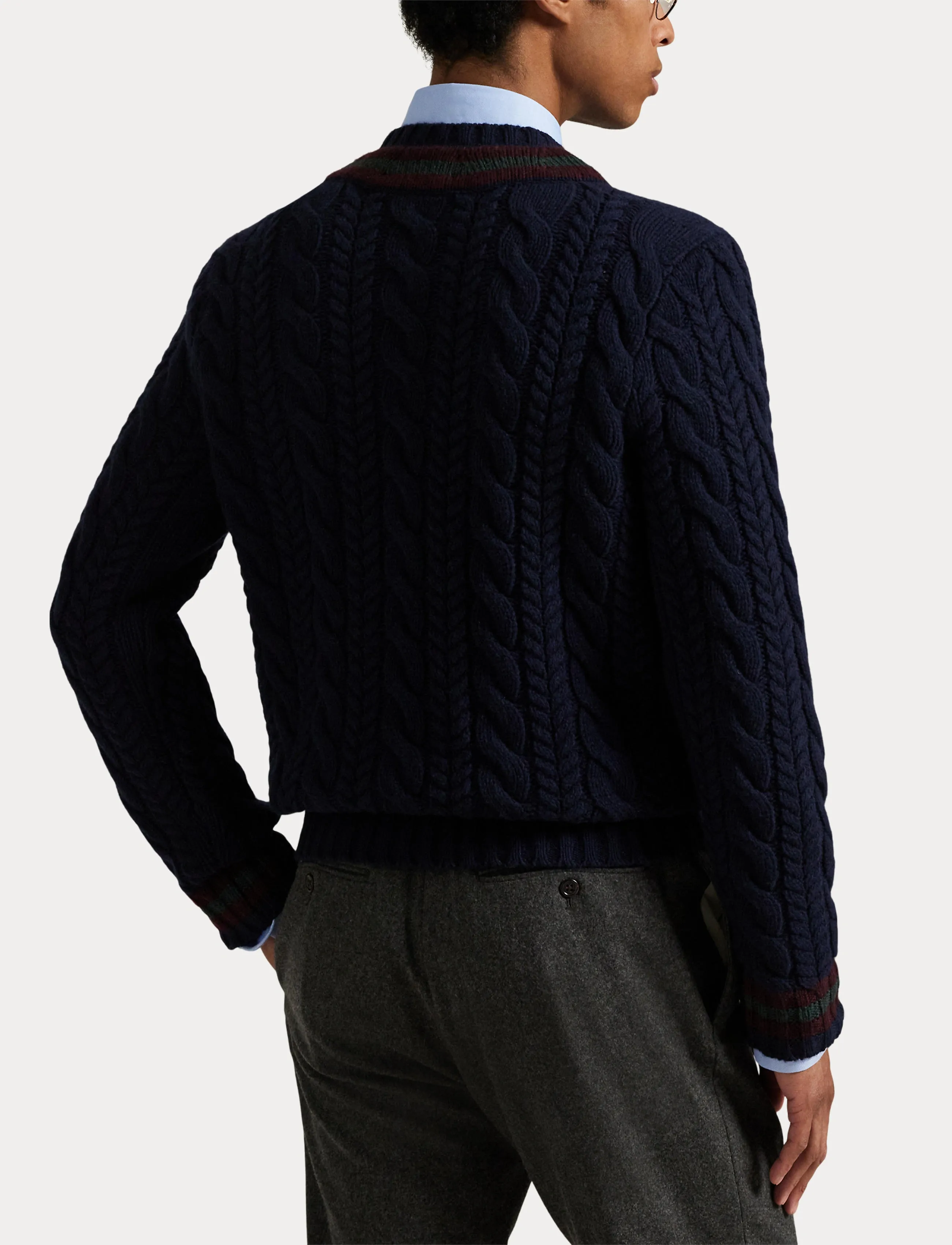 Polo Ralph Lauren Wool-Cashmere Cricket Sweater - V-Ausschnitt - NAVY COMBO / navy