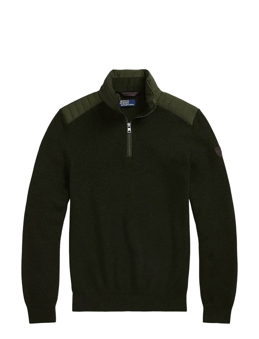 Polo Ralph Lauren - Hybrid Quarter-Zip Sweater - half zip - olive combo - 1