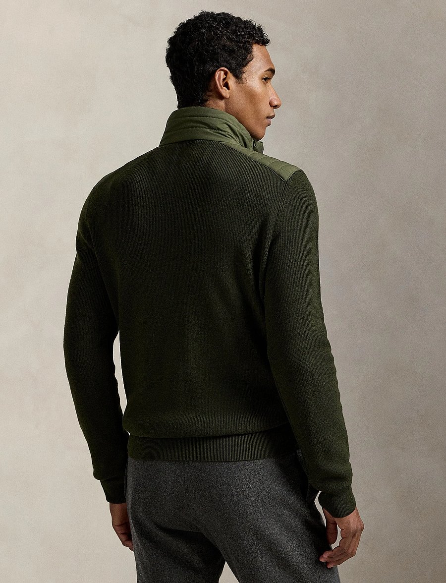 Polo Ralph Lauren - Hybrid Quarter-Zip Sweater - half zip - olive combo - 2