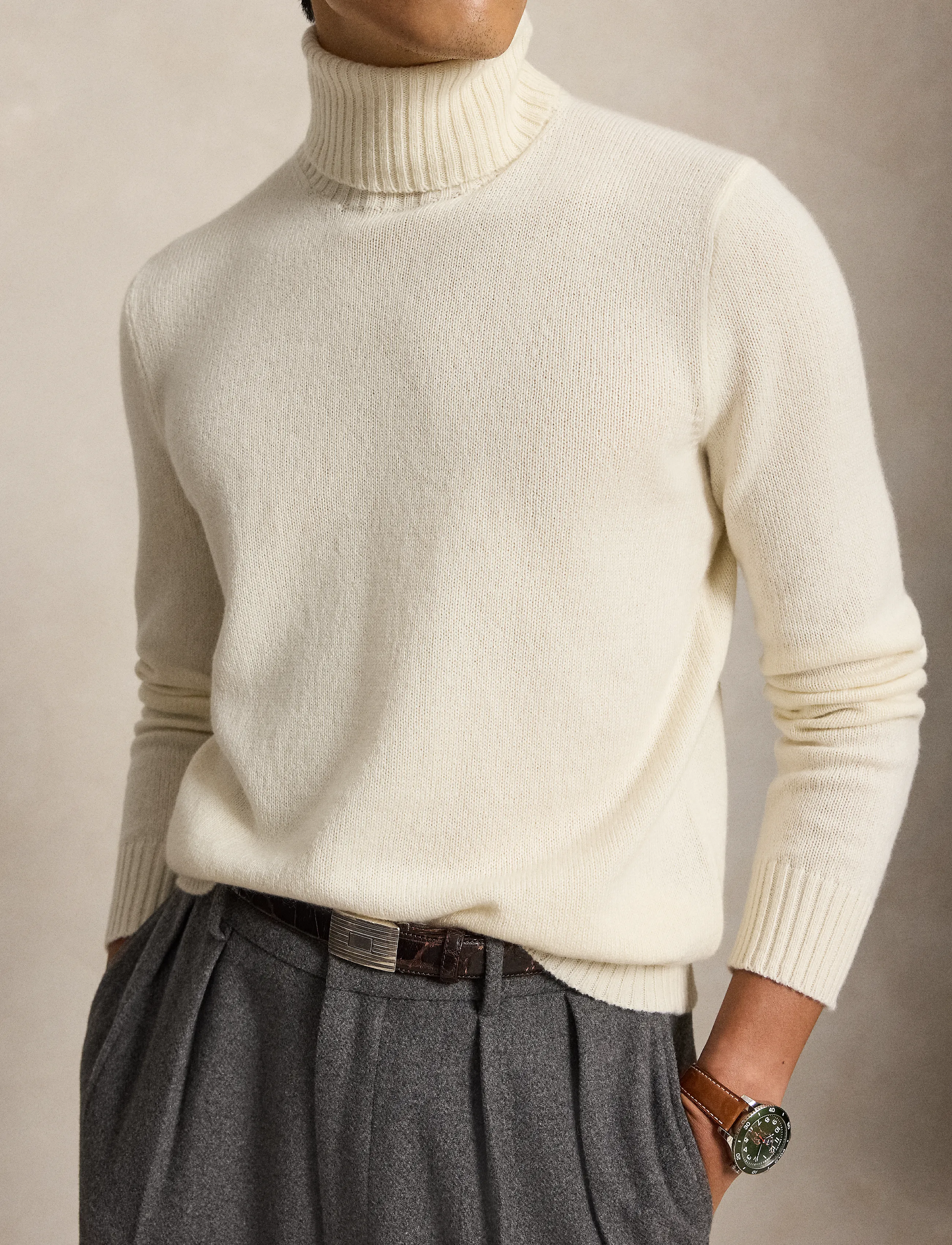 Polo Ralph Lauren - Cashmere Turtleneck Sweater - rullekraver - cream - 4