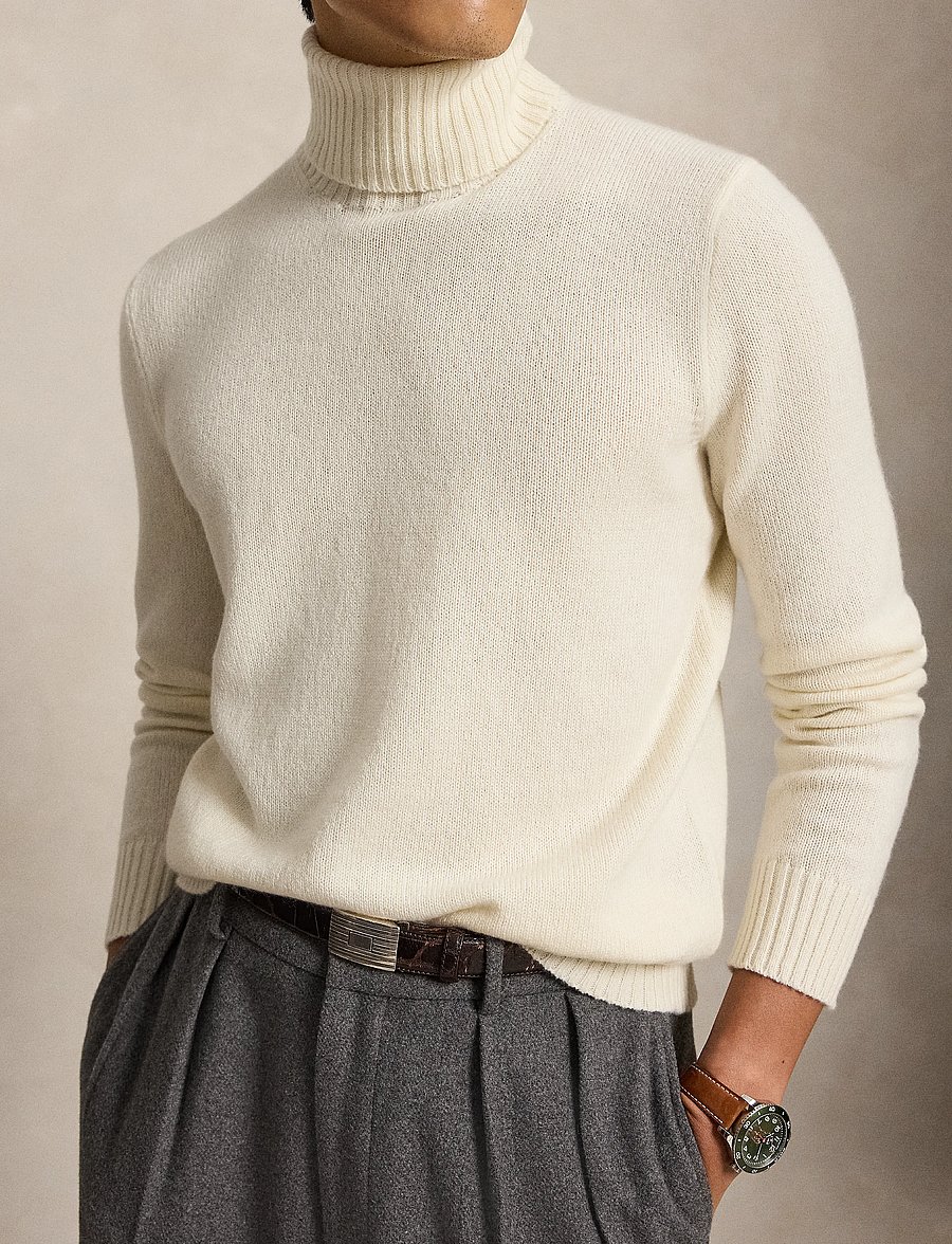 Polo Ralph Lauren - Cashmere Turtleneck Sweater - rullekraver - cream - 4