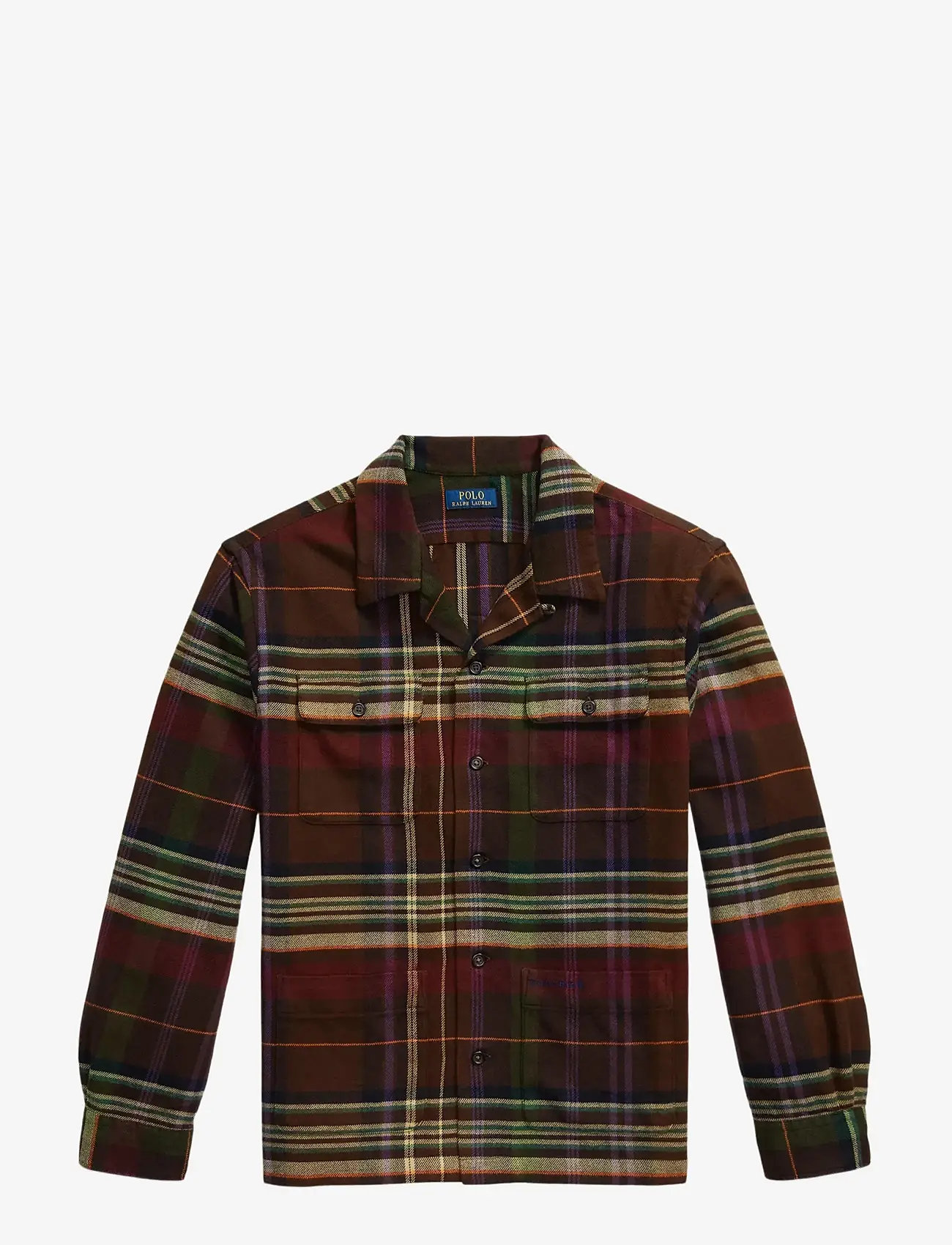 Polo Ralph Lauren - Plaid Brushed Flannel Overshirt - 6943c brown green - 1