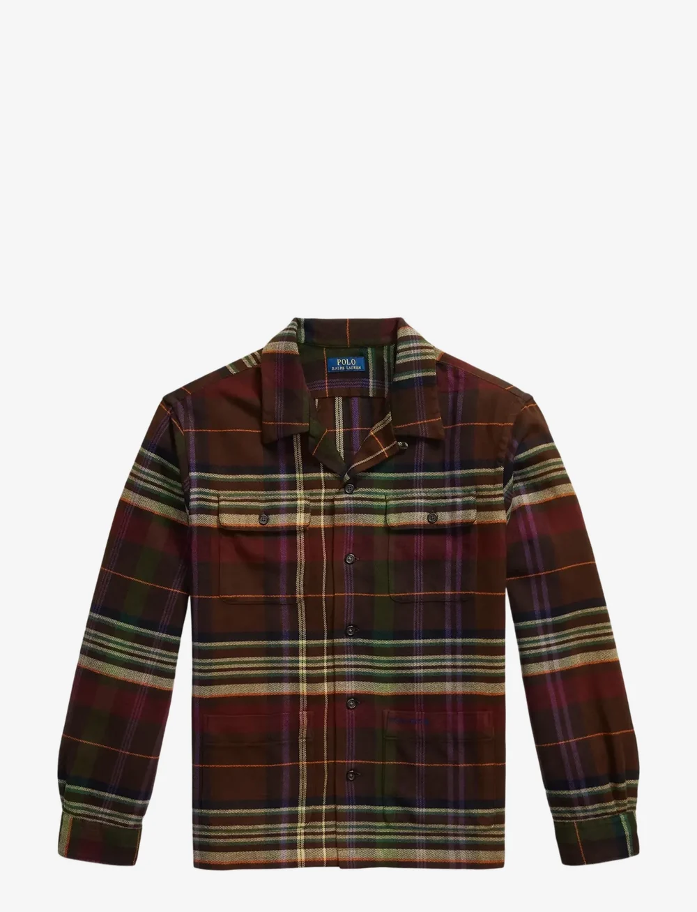 Polo Ralph Lauren - Plaid Brushed Flannel Overshirt - basic skjortor - 6943c brown green - 1